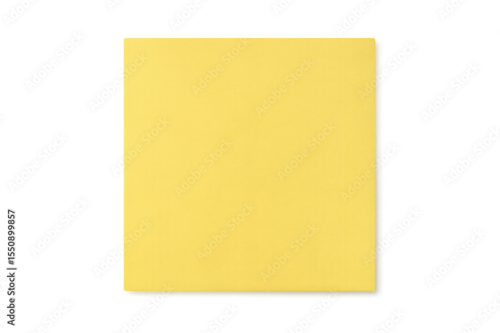 Poster yellow sticky note isolated on transparent background with clipping path, perfect for adding notes t