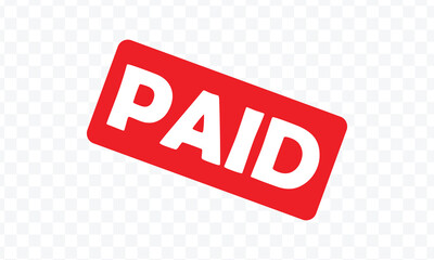 Paid red rubber stamp graphic design vector, stencil business illustration, payment money fee icon, bank invoice office fee . Vector Illustration . EPs 10 . 