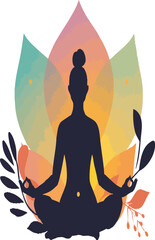 Obraz premium Meditating Woman with Aura and Chakras