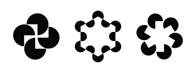 Fototapeta premium Mind and perception: negative space geometry in cognitive visual psychology – vector illustration.