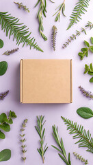 Herbal subscription box mockup lavender rosemary thyme
