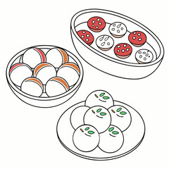 Rasgulla dessert vector silhouette illustration isolated on white background