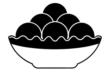 Rasgulla dessert vector silhouette illustration isolated on white background