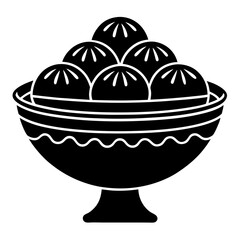 Rasgulla dessert vector silhouette illustration isolated on white background