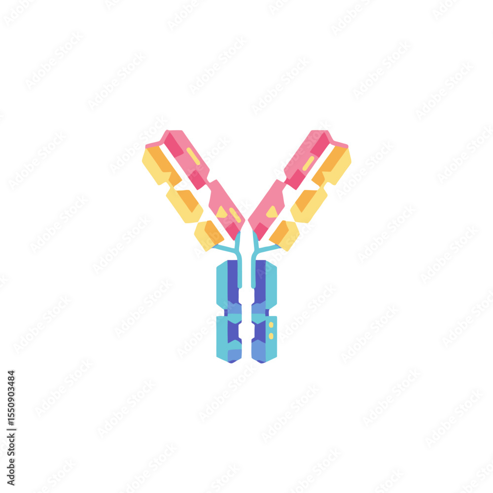 Poster intricate y-shaped structure an artistic rendering of a biological molecule