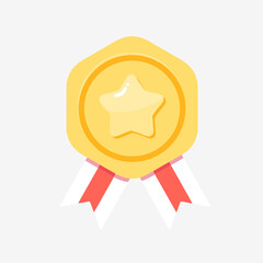 Golden Star Medal Illustration	