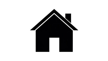 Black house silhouette icon on white.