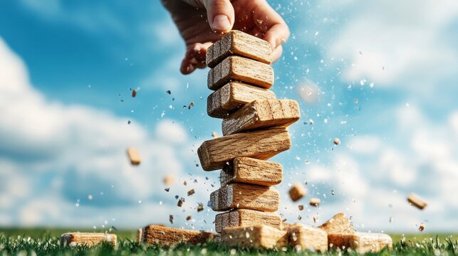 Precision and Risk A Jenga Game Under Blue Skies