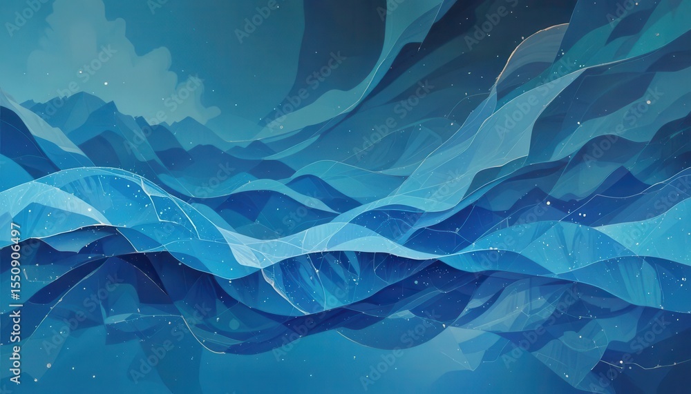 Aufkleber Beautiful blue waves background for computer monitors with smooth flowing patterns