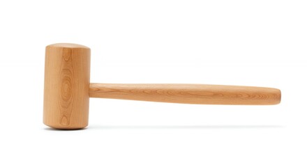 Wooden mallet isolated on white background