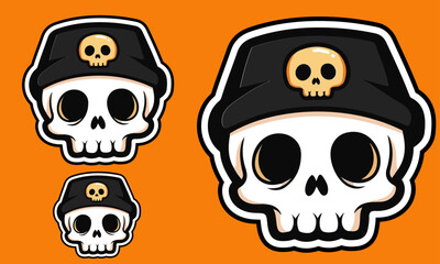 Halloween Skull Character sticker Set, perfect for spooky seasonal and Halloween designs sticker	