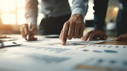 Fototapeta premium Business people working together to create a new corporate plan or strategy for company growth