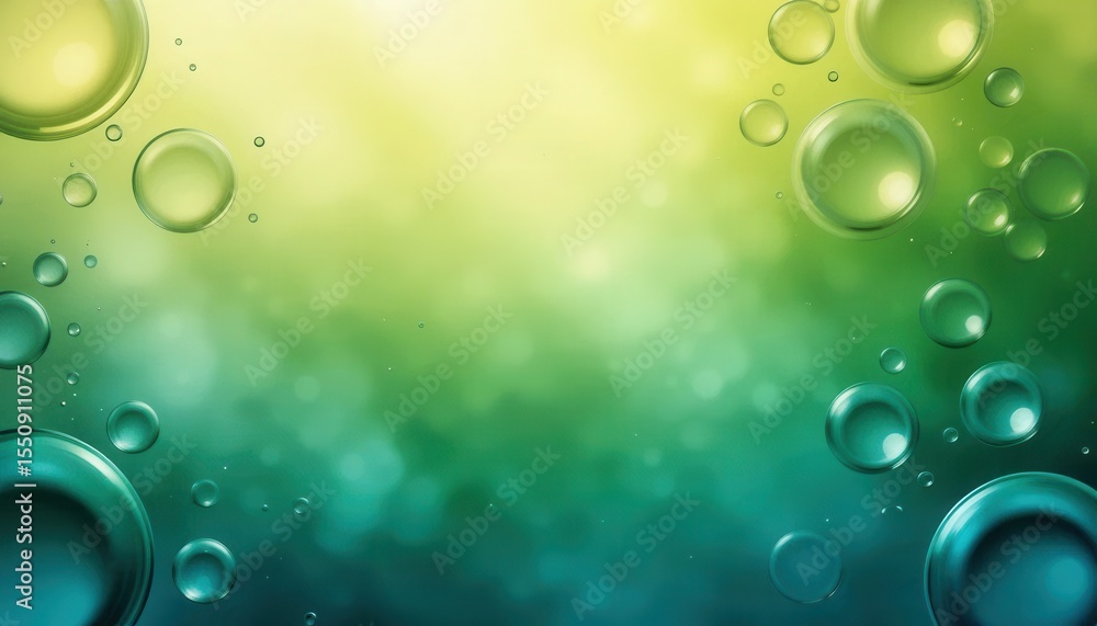 Poster Colorful bubbles creating a serene computer background with a gradient effect