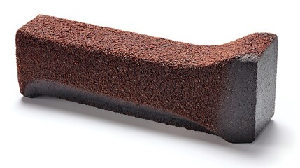 Abstract dark brown block with textured surface