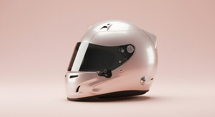 Fototapeta premium Professional Racing Helmet on Pink Background