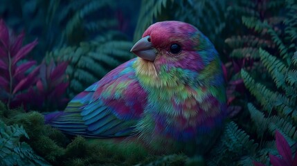 Rainbow Bird in Lush Tropical Paradise