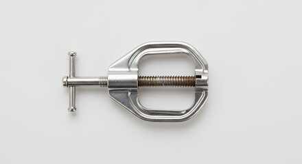 Metal clamp tool isolated on white background
