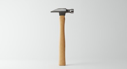 Simple hammer on plain background