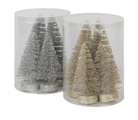 Silver and gold Christmas in a clear plastic box cut out isolated transparent background