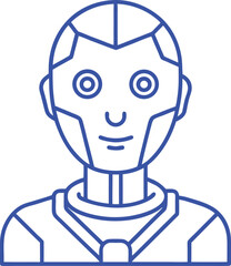 Artificial intelligence Silhouette Line Art Vector Illustration On White Background