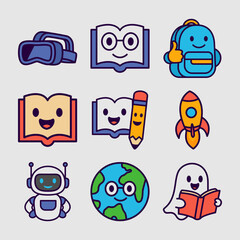 education icon mascot cartoon
