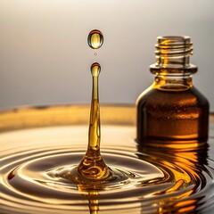 Golden Oil Drop Hanging in Glass Bottle