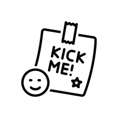 Black line icon for kick me