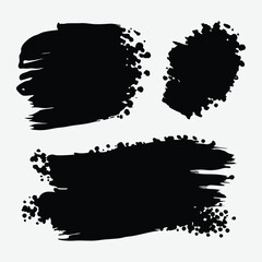 Abstract Black Brush Strokes Set: Rough Edges for Design	
