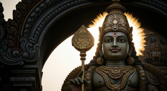 Lord murugan statue hindu god kartikeya deity divine sculpture hinduism culture