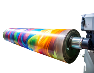 Abstract Pattern Being Printed on Fabric by Industrial Large Format Printer