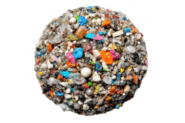 Colorful plastic debris sphere