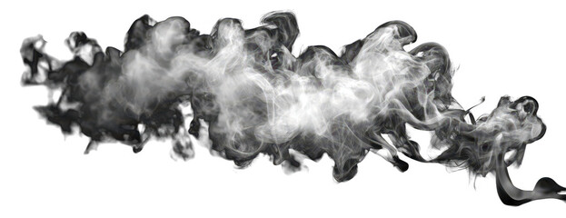 Fototapeta premium Wispy white smoke against black