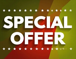 Bright special offer graphic with bold text and vibrant background for promotions and advertisements.
