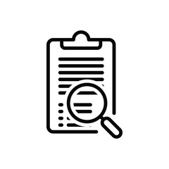 Black line icon for analyze