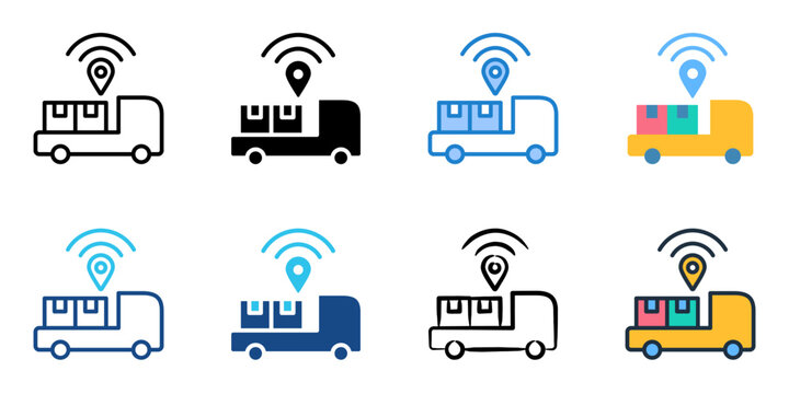 Automated Guided Vehicles icon set multiple style collection 
