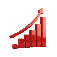 Red bar graph with upward trend (4)