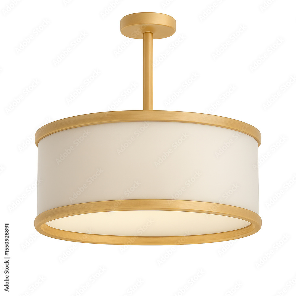 Poster elegant gold pendant light with round shape and soft white shade, perfect for adding touch of sophis