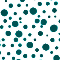 Colorful abstract seamless pattern featuring circles and dots, a vibrant design element with a drop and heart-like shape