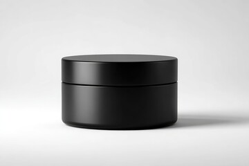 Black cosmetic jar on white background (2)