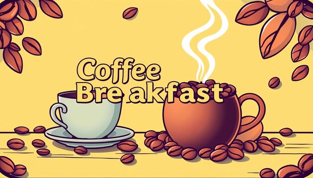 Coffee bean & breakfast item line art discount card design,  card,  coupon
