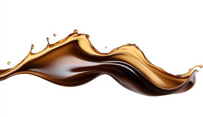 Abstract Brown Liquid Splash On White Background