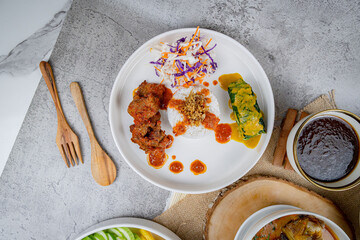 Traditional Indonesian Food Flat Lay 