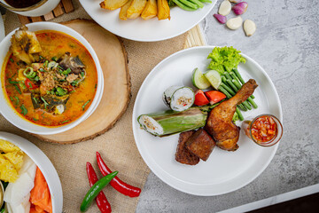 Traditional Indonesian Food Flat Lay 