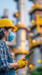 Woman worker using tablet