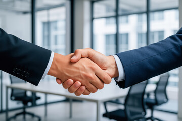 Handshake development leadership high blank brainstorm business businessman businesswoman colleague communication adviser contemporary copy corporate agreement partnership deal success trust