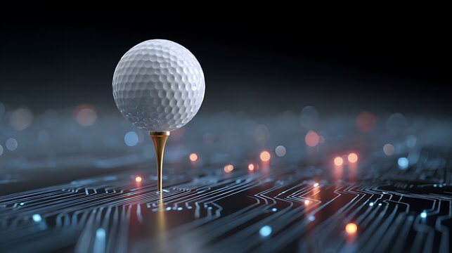 3D Golf Ball on Tee with Data Flow