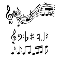 music icon transparent flat png vector image