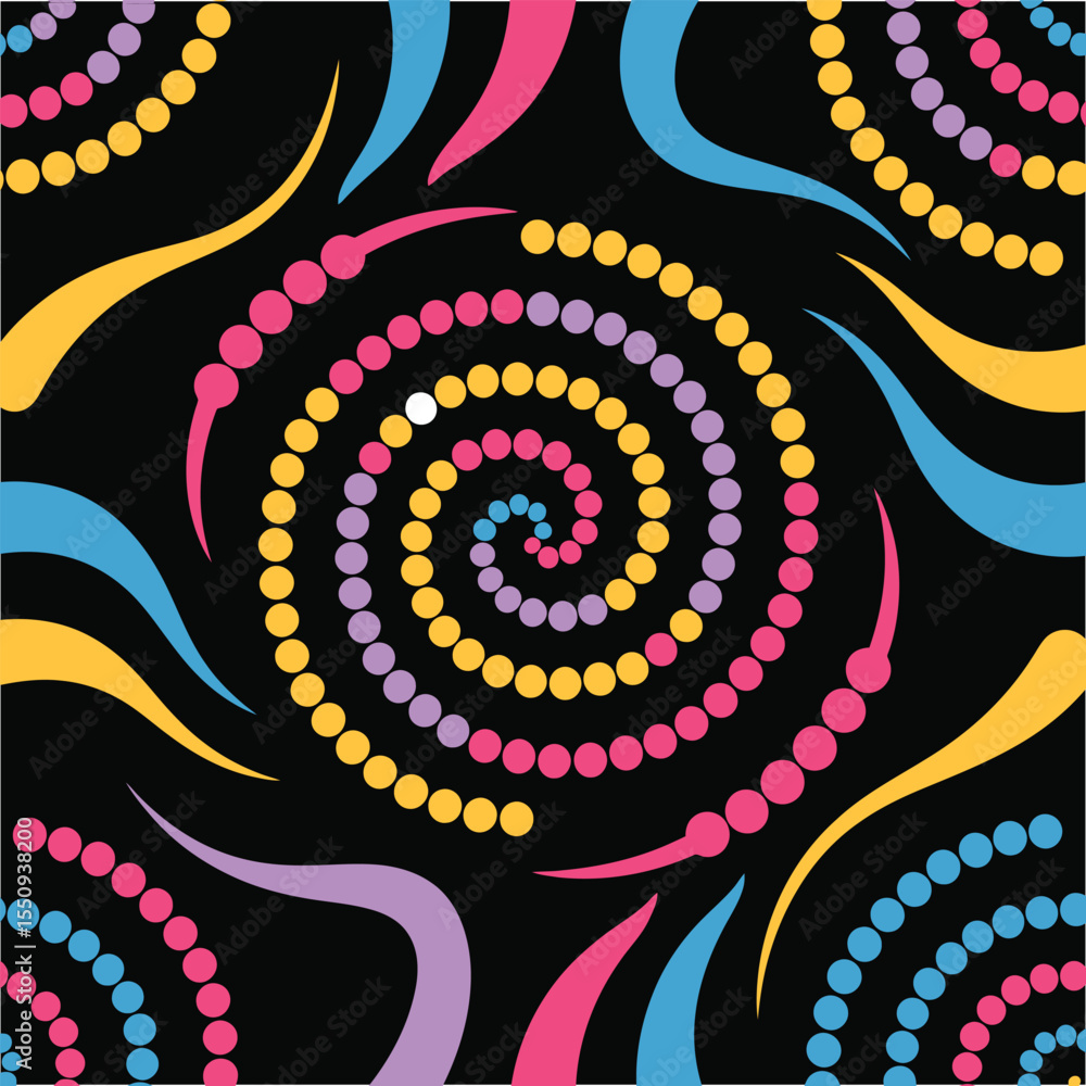 Poster abstract seamless pattern with circles