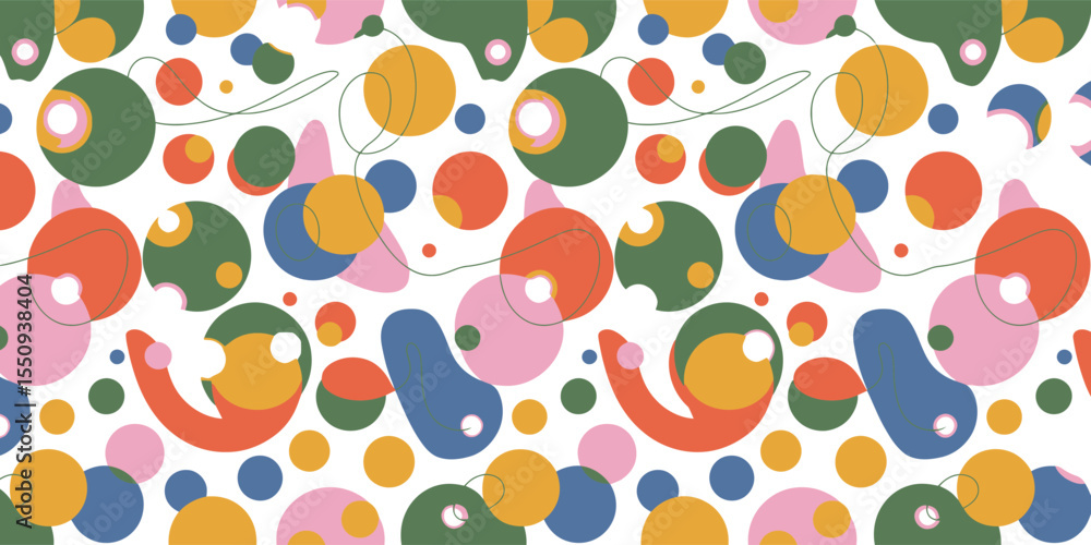 Poster vector seamless pattern with birds
