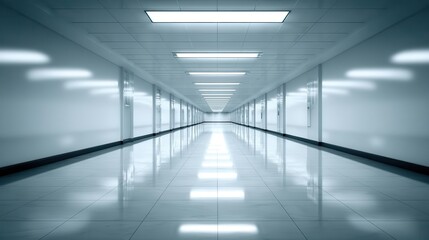 Empty white corridor